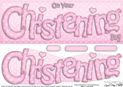 Large Dl Christening Quick Card N 3D Decoupage