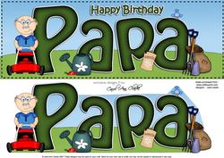 Large Dl Happy Birthday Papa Quick Card & 3D Decoupage