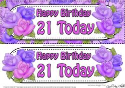 Large Dl Birthday 21 Today Quick Card & 3D Decoupage