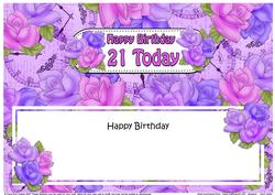 Happy Birthday 21 Today Matching Large Dl Insert