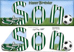 Large Dl Happy Birthday Son Card & 3D Decoupage