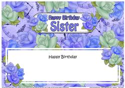 Happy Birthday Sister Matching Large Dl Insert