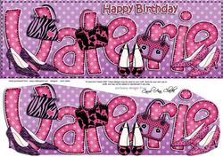 Large Dl Happy Birthday Valerie Quick Card & 3D Decoupage
