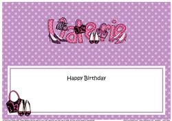 Happy Birthday Valerie Matching Large Dl Insert