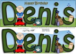 Large Dl Happy Birthday Denis Quick Card & 3D Decoupage