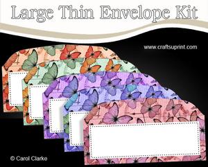 5 Large Slim Butterfly Time Envelopes Kit