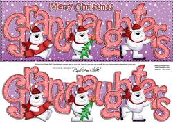 Large Dl Xmas Granddaughters Polar Bears 3D Decoupage