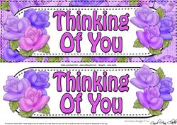 Large Dl Thinking of You Roses Card & 3D Decoupage