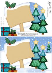 Xmas Blank A5 Quick Card 3D Decoupage