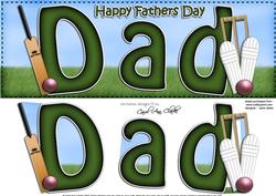 Large Dl Fathers Day Dad Cricket Card N 3D Decoupage