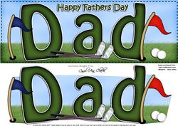 Large Dl Fathers Day Dad Golf Card N 3D Decoupage