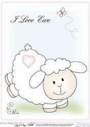 A4 Little Lamb - I Love Ewe