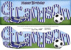 Large Dl Happy Birthday Grandson Football 3D Decoupage