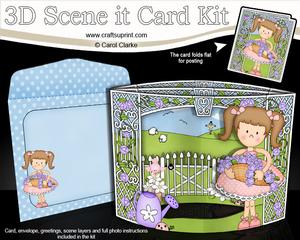 3D Girlz Liz's Flower Basket Scene It Card Kit