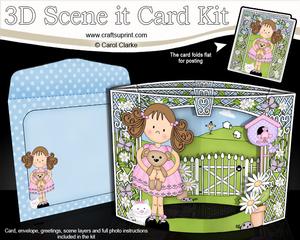 3D Girlz Zoe's Teddy Scene It Card Kit