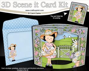 3D Girlz Suzi's Flower Basket Scene It Card Kit