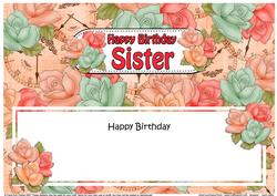 Birthday Sister Roses Large Dl Matching Insert