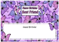 Birthday Best Friend Butterflies Large Dl Matching Insert