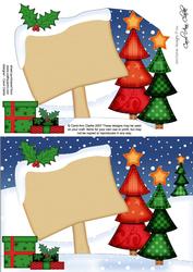 Xmas Blank Signpost A5 Quick Card 3D Decoupage