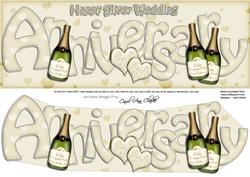 Silver Wedding Anniversary Large Dl Quick Card N 3D Decoupag