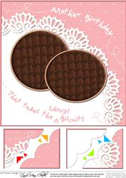 8 x 8 Chocolate Biscuits Birthday Scalloped Corner Topper
