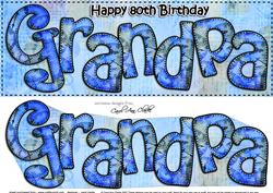Large Dl 80th Birthday Grandpa Clocks 3D Decoupage