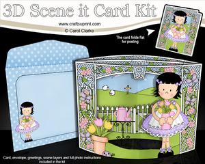 3D Girlz Suzi's Tulips Scene It Card Kit