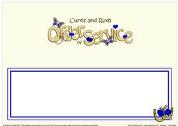 Wedding Order of Service Curtis & Ruth Large Dl Insert