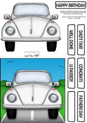 Vw Beetle Car Quick Card N 3D Decoupage