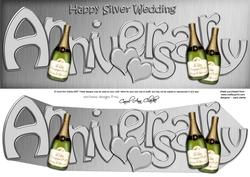 Silver Wedding Anniversary Large Dl Quick Card 3D Decoupage