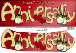 Ruby Wedding Anniversary Large Dl Quick Card 3D Decoupage