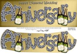Diamond Wedding Anniversary Large Dl Quick Card 3D Decoupage