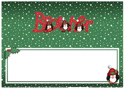Xmas Brother with Penguins Matching Large Dl Insert