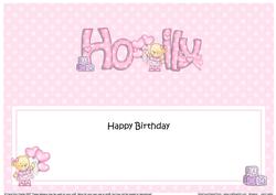 Birthday Holly Teddy Matching Large Dl Insert