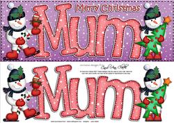 Large Dl Xmas Mum Snowmen Quick Card 3D Decoupage