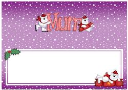 Xmas Mum Polar Bears Matching Large Dl Insert