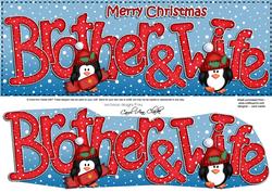 Large Dl Christmas Brother & Wife Quick Card 3D Decoupage