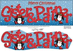 Large Dl Christmas Sister & Partner Quick Card 3D Decoupage
