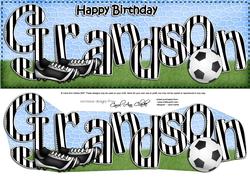 Large Dl Birthday Grandson Football Card & 3D Decoupage