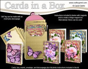 Rose Bouquet Cards in a Box & Fridge Magnet