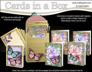 Pastel Roses Cards in a Box & Fridge Magnet