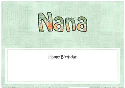 Birthday Nana Roses Matching Large Dl Insert