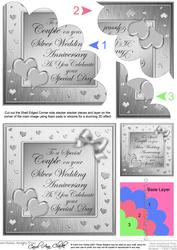 Elegant Hearts Silver Wedding Anniversary Shell Stacker