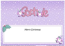 Merry Christmas Sophie Penguins Matching Large Dl Insert