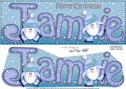 Merry Christmas Jamie Penguins Large Dl & 3D Decoupage