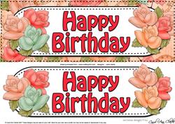 Large Dl Birthday Roses Card & 3D Decoupage
