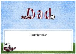 Happy Birthday Dad Football Matching Large Dl Insert