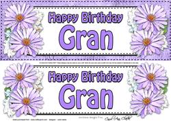 Large Dl Birthday Gran Daisies Floral 3D Decoupage