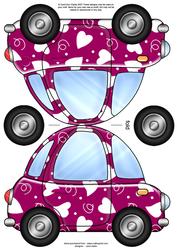 Funky Love Bug Car Shaped Card
