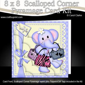 8 x 8 Lola Elephant Goes Shopping Scalloped Corner Kit